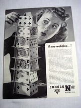 1942 Ad Conoco Nth Motor Oil, If One Wobbles...! - £7.85 GBP