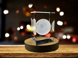 LED Base included | Moon 3D Engraved Crystal Novelty Decor - £31.96 GBP+