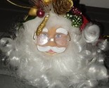 Fun Fiber Optic Color Changing Santa Claus Head Decoration Ornament 4&quot; - £24.18 GBP