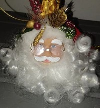 Fun Fiber Optic Color Changing Santa Claus Head Decoration Ornament 4&quot; - £23.97 GBP