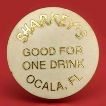 Sharkey&#39;s Lounge Wooden Nickel Drink Tokens Pub Bar Ocala Florida Vintage - $9.95