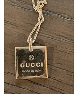 New Gucci Sterling Silver Plaque Charm Necklace - £170.86 GBP