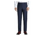 Men Renoir Flat Front Pants 100% Wool Super 140&#39;s Classic Fit 508-19 Nav... - $110.00