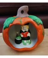 Ceramic Halloween Pumpkin with Witch Autumn Fall Decorative Home Decor S... - £6.84 GBP