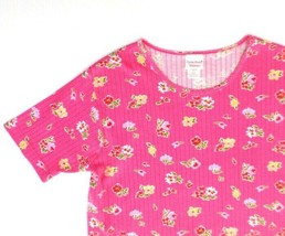 Vintage Bobbie Brooks Woman Pullover Top 14/16 Pink Floral Short Sleeve - £10.12 GBP