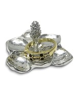 Magnolia Flower Handcrafted Pewter Ring Holder Jewelry Stand - $38.67 CAD