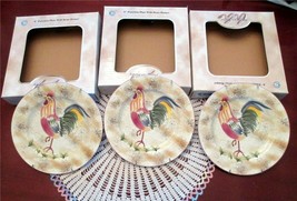 3 American Atelier At Home Rooster Salad Dessert 8.25&#39;&#39; Plate New Box Style B - £21.14 GBP