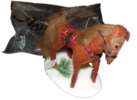 New 8&quot; Annalee Winter Woods Horse Woodland Plaid Winter Holiday Decor - £26.10 GBP