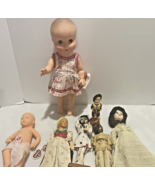 VINTAGE  MIXED LOT OF 7 SMALL DOLLS &amp; FIGURINES + PARTS - €11,38 EUR