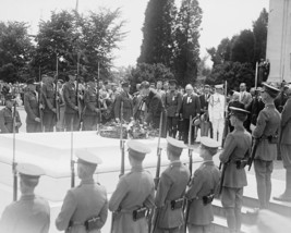 Charles Lindbergh places wreath at Tomb of Unknown Soldier Arlington Photo Print - $8.81+