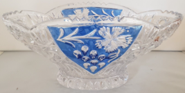 Anna Hutte Bleikristall Asti Blue Flash German Bowl 24% Lead Crystal Vintage - £36.65 GBP