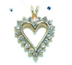 1/3 ct Diamond Heart Pendant Real Solid 10 k Yellow GOLD 2.3 g FREE SHIPPING - £268.17 GBP