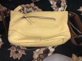 COACH Yellow &amp; Caramel Brown Cross Body Leather Shoulder Bag - $34.99