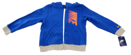 Nike Youth Boy&#39;s Size 7 Blue Full Zip Hoodie Hooded Sweatshirt - $44.54