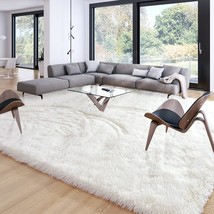 Merelax Soft Modern Indoor Large Shaggy Rug 8 X 10 Feet, Ivory,, And Home. - £111.80 GBP