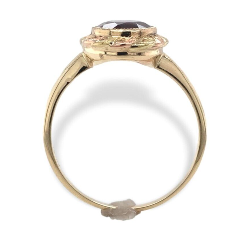 10k Yellow and Rose Gold Red Synthetic Lab-Created Spinel Ring 10.25 (#J7086) Item image 4