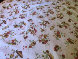 &quot;&quot;Mushroom Design&quot;&quot; - Vintage Terry Cloth Table Cloth - 52 X 66 - £22.73 GBP