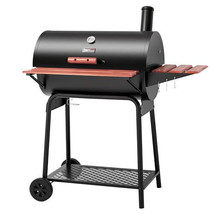 Royal Gourmet CC1830V 30 Inch Barrel Charcoal Grill with Wood-Painted Si... - $426.56