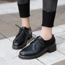 Women Flats New British Style Oxford Shoes Women Casual Lace Up Flats Shoes Fema - £28.32 GBP