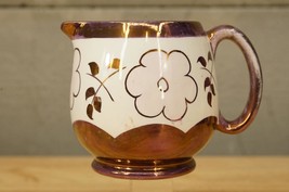 Vintage English China Lancaster Hanley Purple Floral Lustre Ware Creamer... - $24.74