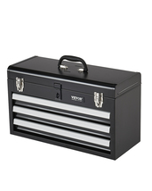 VEVOR 20.5" Metal Tool Box 3 Drawers EVA Liners Ball Bearing Lock Powder... - $57.99