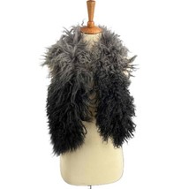 Akira Chicago Faux Fur Scarf Gray Black Peaked Multicolor Shaggy Stateme... - $17.35