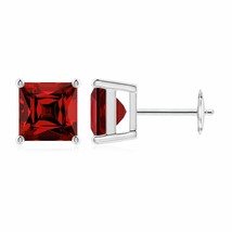 ANGARA Lab-Grown Ruby Stud Earrings in 14K Gold (Size-7mm, 2.75 Ct) - £1,012.24 GBP
