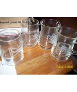 (4) Vintage Budweiser Anheuser Busch Glass Etched Beer Mugs - $472.09 MXN