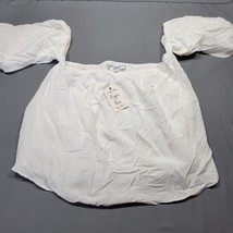 Hippie Rose Women Shirt Size L White Preppy On/Off Shoulder Square Neck ... - £11.98 GBP