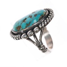 sz6 Vintage Navajo sterling ring with Kingman turquoise - $84.15