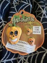 Vintage CVS Pumpkins Halloween Lapel Pin And  Earrings Cute Whimsical - $7.87