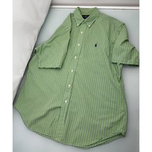 Polo Ralph Lauren Men Shirt Short Sleeve Button Up Green Classic Fit Large L - £19.30 GBP