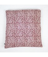 Paisley &amp; Mushroom Bagh Hand-block Print Cushion Cover - Red - £30.28 GBP