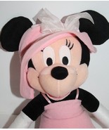 Disney Minnie Mouse 16&quot; Pink Dress Princess Hat Bow Soft Toy Plush Stuff... - £9.84 GBP