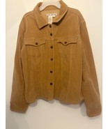 A.M.I. Womens Tan Corduroy Jacket Long Sleeve Large Cotton Blend - $284.91 MXN