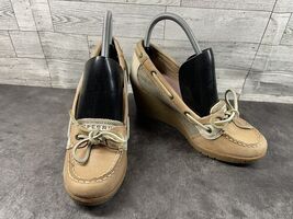 Sperry Top Sider Slip On Wedge Women 8 M Angelfish Shoes Brown Leather C... - $27.08 CAD