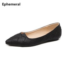 Women Flats Larger Shoes Size 46 34 45 Black Beige Pointed Toe Slip-Ons Comforta - £38.28 GBP