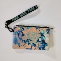PINK Victoria Secret Wristlet Pouch Card Holder Pink Blue Purple Zip Clo... - $236.42 MXN