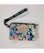 PINK Victoria Secret Wristlet Pouch Card Holder Pink Blue Purple Zip Clo... - $236.42 MXN