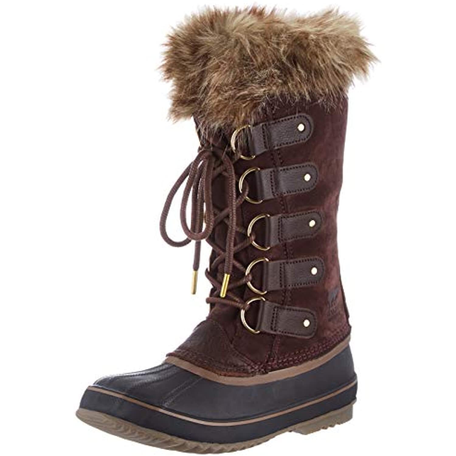 Sorel Women&#39;s Joan of Arctic Waterproof Boot  Maroon/Brown Fur Size 6M - $94.71