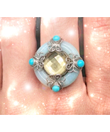 HAUNTED RING CITRINE THRONE OF ABSOLUTE ASCENSION HIGHEST MAGICK WITCH C... - $675.55