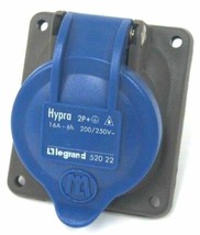 LEGRAND HYPRA 520-22 PANEL MOUNT RECEPTACLE, 2P+, 16A-6H, 200/250V, 52022 - $29.95