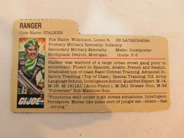 Vintage Gi Joe Cobra 1983 Mail Away Stalker Ranger Original Red Back File Card - £54.45 GBP