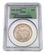 1936-D 50C San Diego Commemorative Half Dollar PCGS MS65 Old Stand-
show... - $359.93 CAD