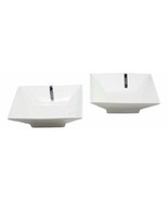 Pack Of 2 Kitchen Dining Contemporary Design White Porcelain Square Bowl... - £24.69 GBP