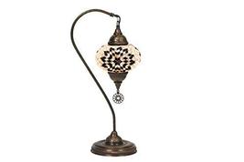LaModaHome Turkish Moroccan Handmade Mosaic Glass Curvy Swan Neck Table ... - £53.35 GBP