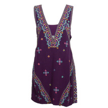 FREE PEOPLE Purple Never Been Embroidered Sequin Cotton Sleeveless Mini ... - £62.75 GBP