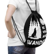 Wolf Design Drawstring Bag by Wild and Wander - Lightweight, Durable &amp; Stylish G - £35.40 GBP