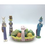 Vtg Easter Bunny Brinns Basket Eggs Wicks n Sticks 1986 Candles Handpain... - £20.74 GBP