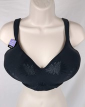 Bali &quot;Beauty by Bali&quot; Wirefree Soft Band Black Bra Size 42DD Wide Straps - £14.78 GBP